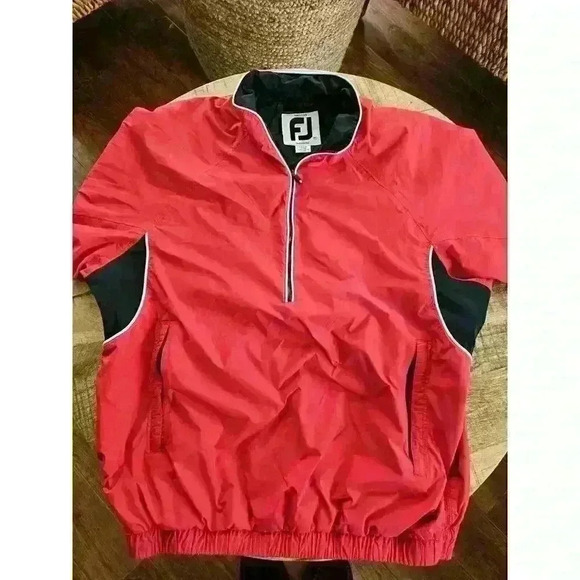 FootJoy DryJoys Short Sleeve Golf Jacket Mens M PULLOVER ZIP WINDBREAKER - Picture 4 of 6